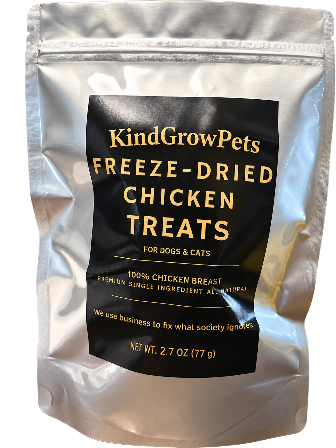 KindGrowPets 2.7 oz chicken treat packaging preview
